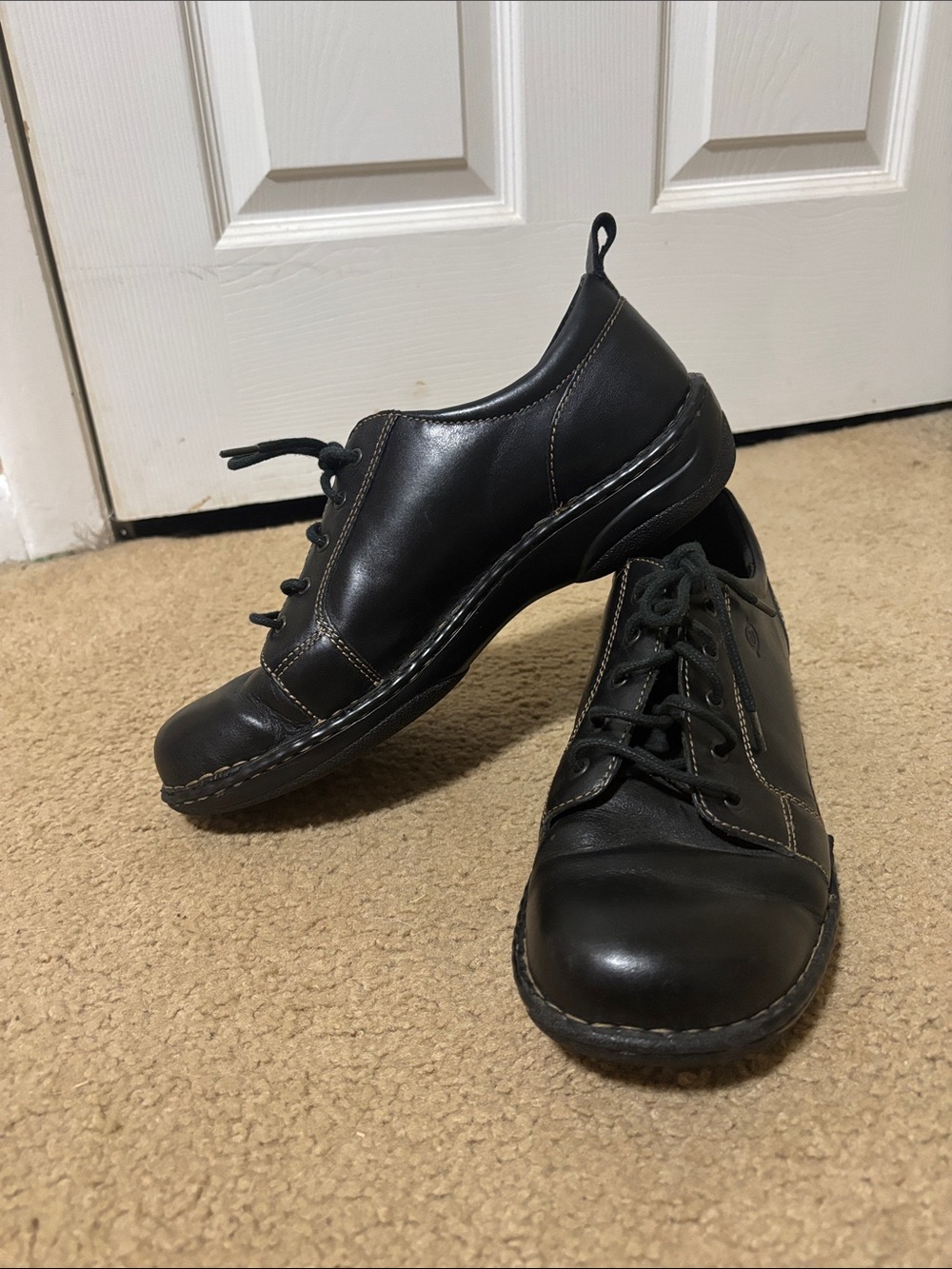 Born Black Leather Lace-Up Oxford Shoes - Picture 3 of 4
